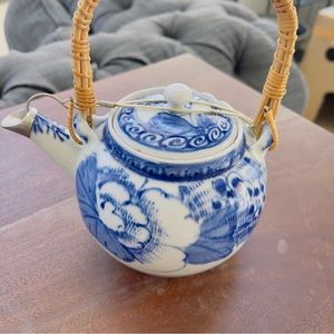 Antique Chinese Qing Dynasty porcelain with silver handcrafted Teapot